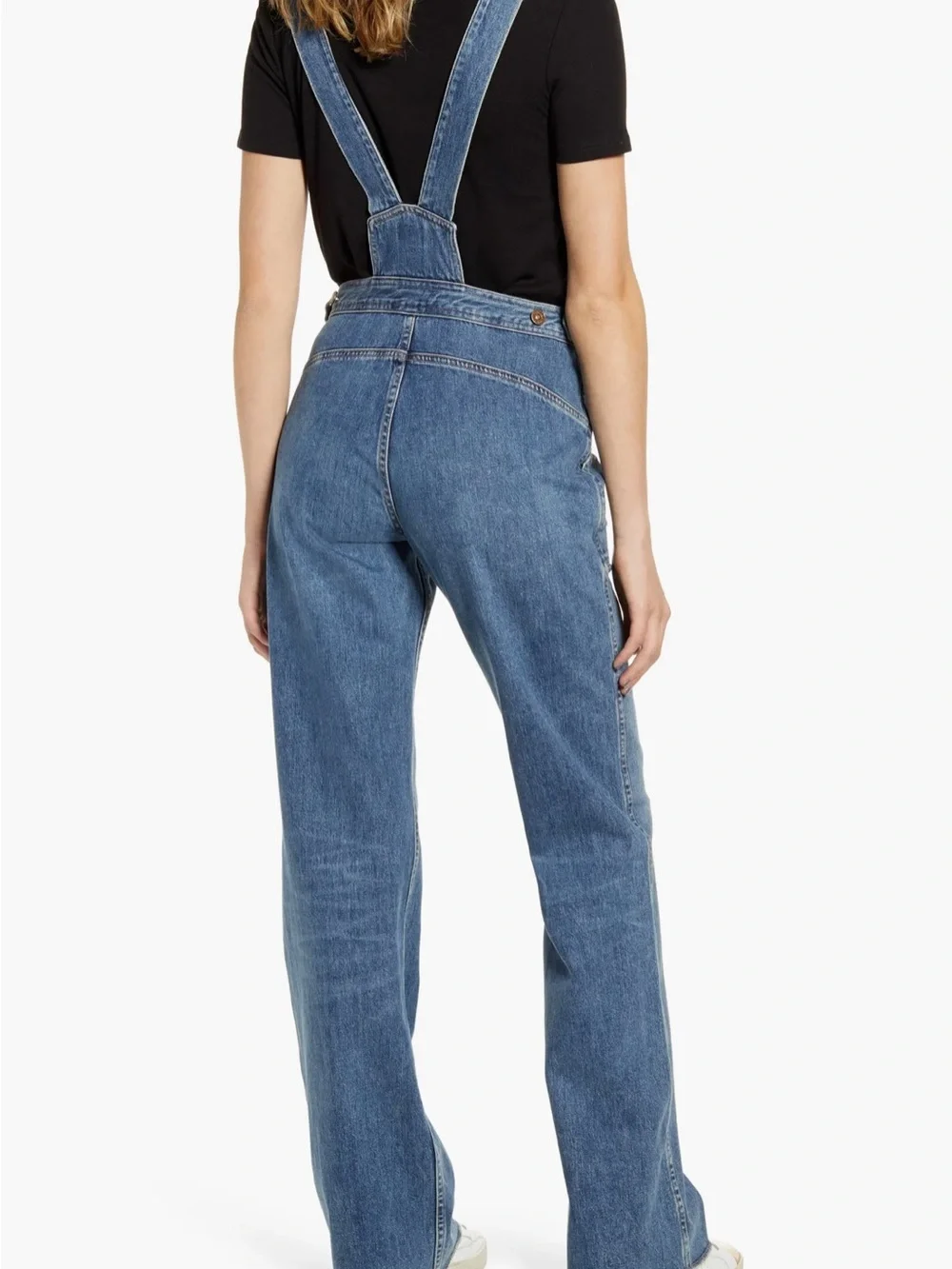 Anthro Citizens Of Humanity Faye Overalls Comeback Wash Button-Front Wide Leg